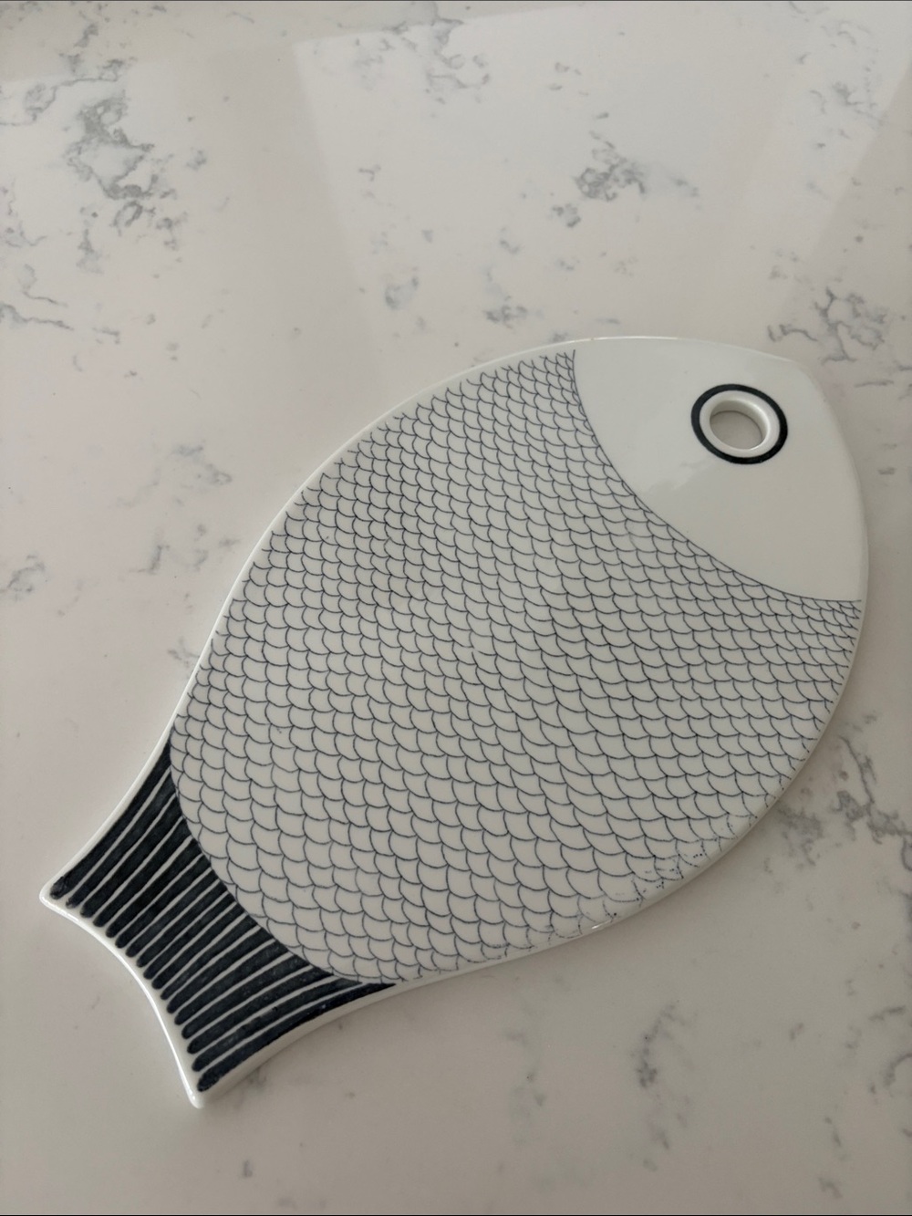 Mid Century Fish-Shaped Ceramic Serving Board